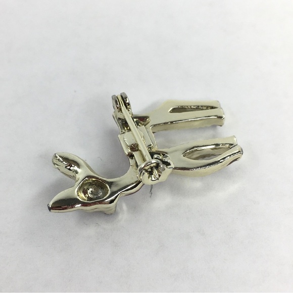 Vintage Reindeer Pin Tiny Christmas Bambi Rudolph The Red Nose Reindeer Brooch - Picture 4 of 11